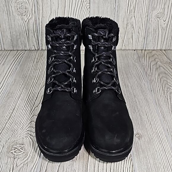 Timberland Kinsely Waterproof Mid Hiker Black Leather Boots Womens 6 NEW - Picture 5 of 15